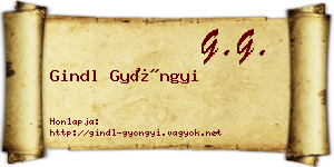 Gindl Gyöngyi névjegykártya